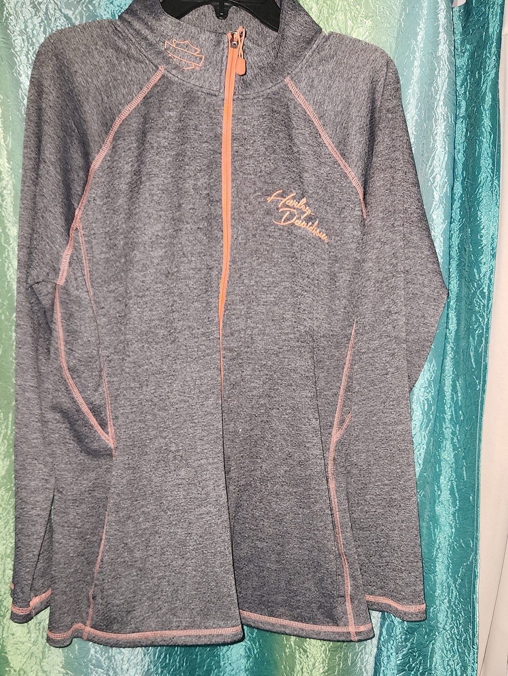 Harley-Davidson Gray Jacket with Peach Accents